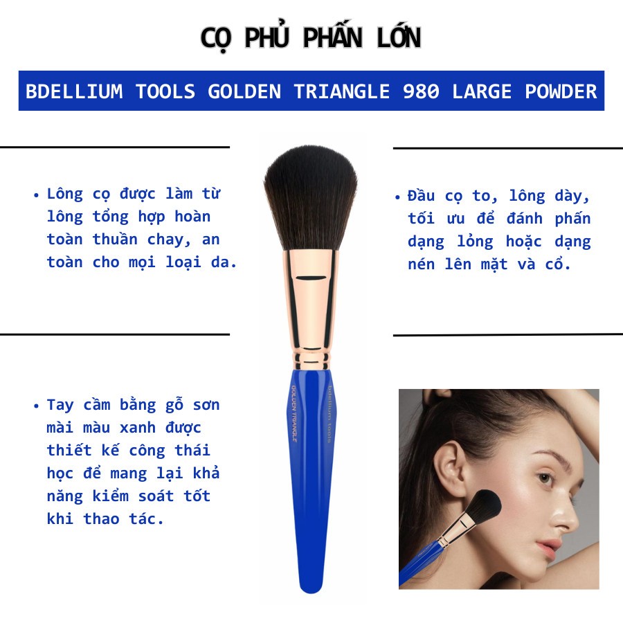 Cọ Phủ Phấn To BDELLIUM TOOLS Golden Triangle 980 Large Powder